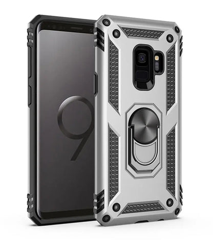 Shockproof Ring Holder Case with Stand – Protective Cover for Samsung Galaxy S9, S9 Plus, S8, S10 Plus, S20 Ultra, Note 8, Note 9, A50, A51, A70, A71