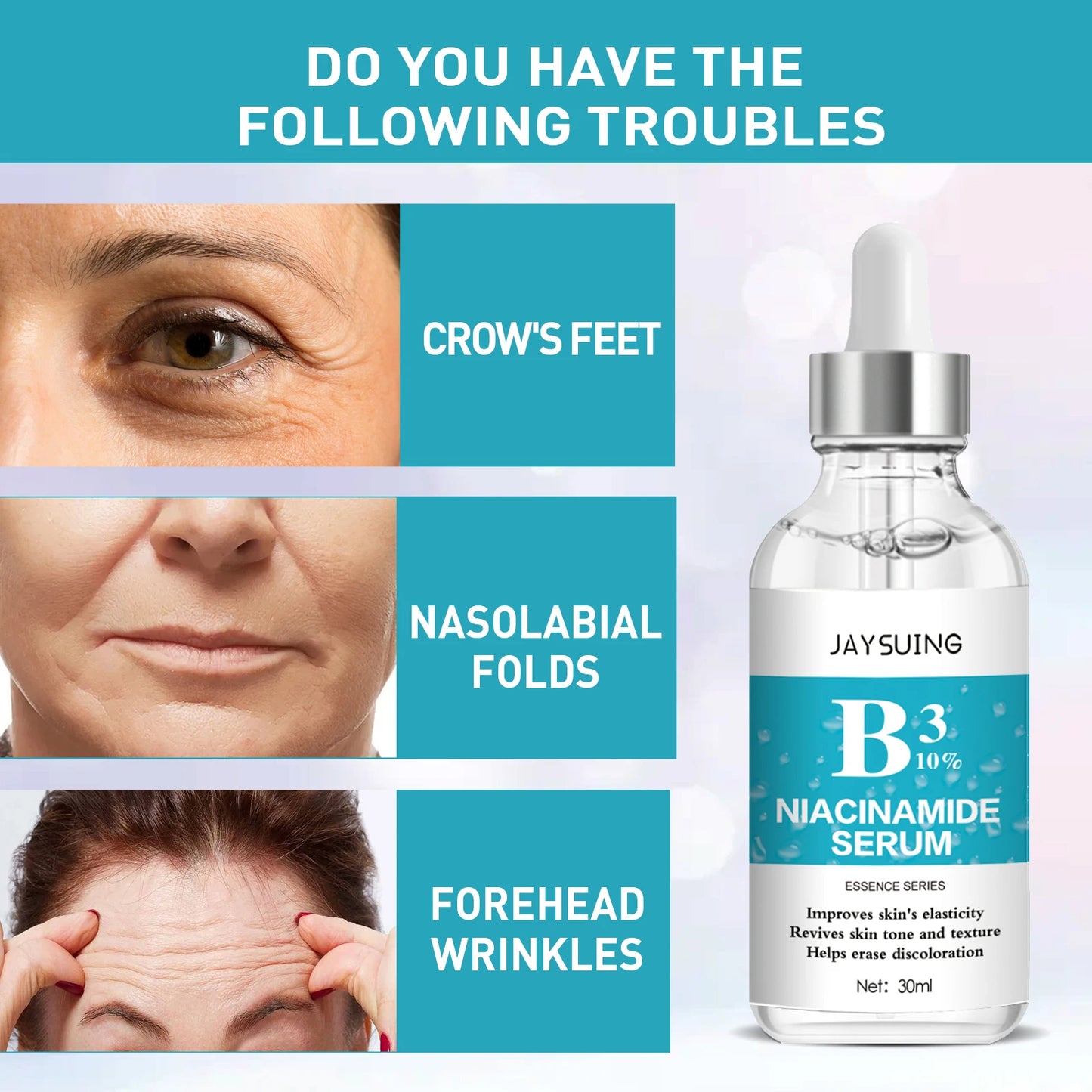Nicotinamide Anti-Wrinkle Serum – Collagen Lifting & Firming Face Essence, Smooths Fine Lines, Repairing Anti-Aging Skin Care Serum