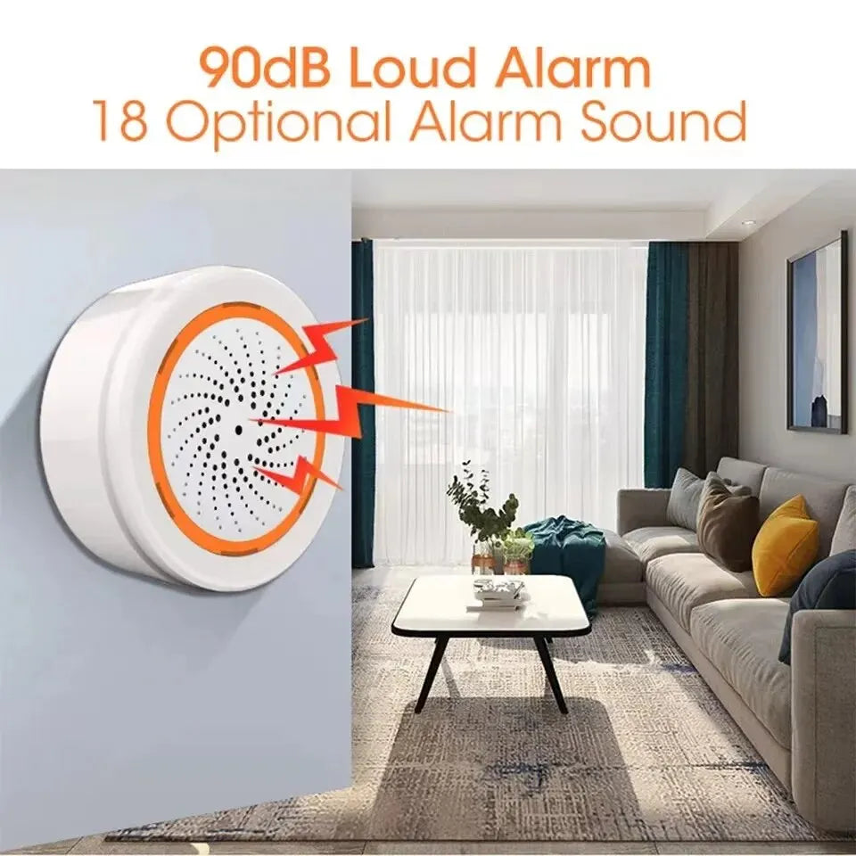 ONENUO Tuya Zigbee Smart Siren Alarm - Home Security Strobe Alert with USB Power & Built-In Battery