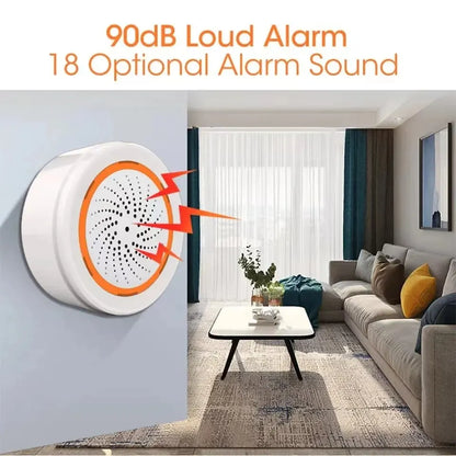ONENUO Tuya Zigbee Smart Siren Alarm - Home Security Strobe Alert with USB Power & Built-In Battery
