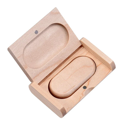 Custom Logo Wooden USB 2.0 Flash Drive with Box – 4GB 16GB 32GB 64GB Memory Stick for Wedding Photography Gifts