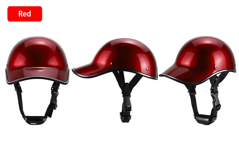 New Baseball Helmet Motorcycle Half Cap - Classic Bike & Scooter Helmet for Men & Women, Anti-UV Safety Hard Hat for Mountain Cycling