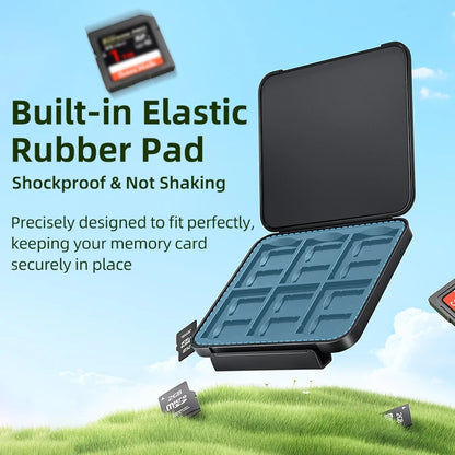 Llano Memory Card Case – Water-Resistant & Anti-Shock Holder for SD, Micro SD & TF Card Storage Organizer