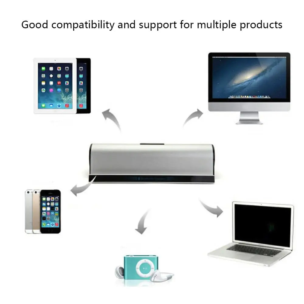 Phone & Tablet Stand with Bluetooth Speaker - Portable Bass Stereo Soundbar for iPad and Mobile Devices