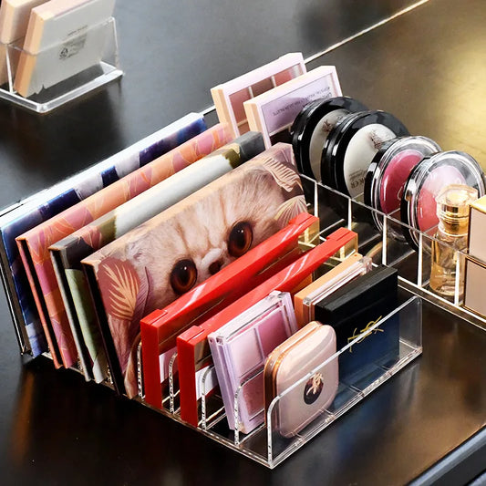 Eyeshadow Palette Organizer - Makeup Storage Tray with Cosmetic Compartments for Beauty Tools