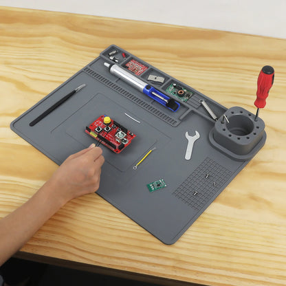 Toolour High-Temperature Silicone Welding Pad – Non-Slip Durable Mat up to 500℃, Multi-Size for Welding Work