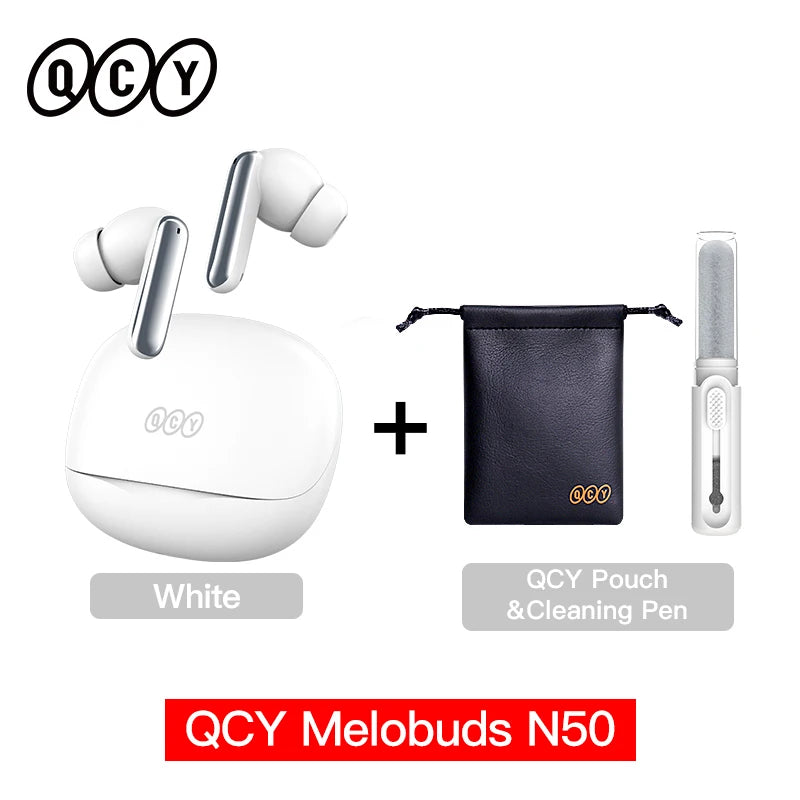 QCY Melobuds N50 ANC Wireless Earbuds - Bluetooth 5.4 Noise Cancelling Earphones with 6-Mic Clear Calls & Multipoint Connection