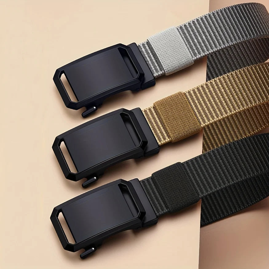 Metal Automatic Buckle Nylon Tactical Belt for Men – High-Quality Army Military Waist Canvas Strap