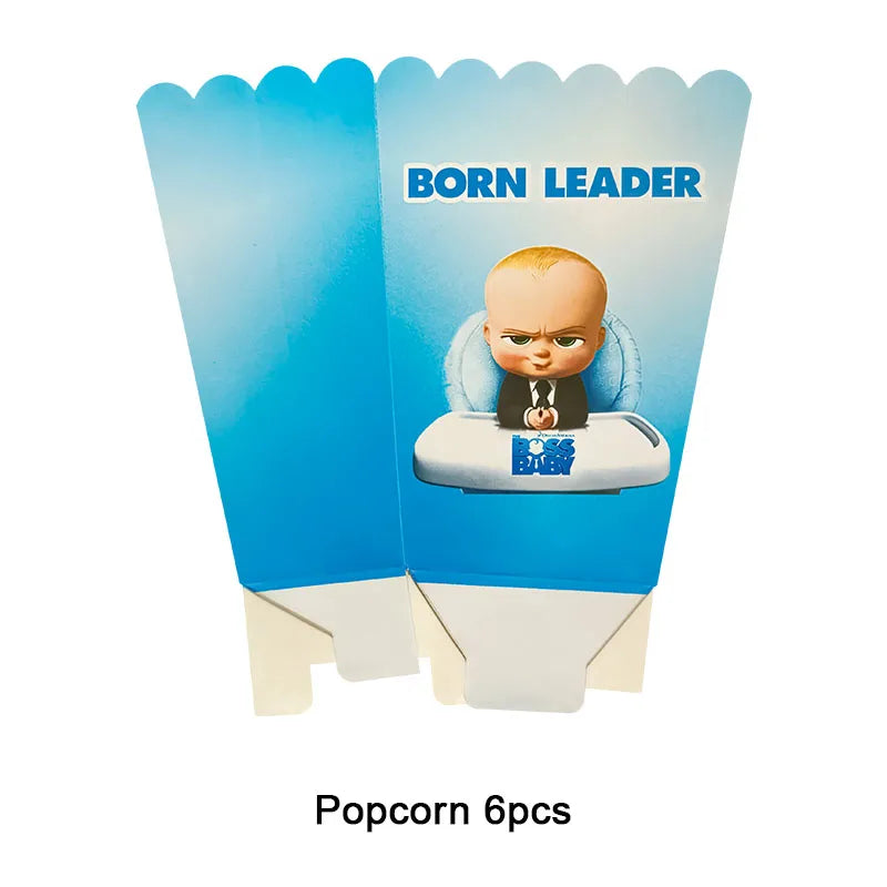 Cartoon Boss Baby Birthday Party Set - Disposable Tableware, Backdrop & Balloons for Kids Baby Shower Decor