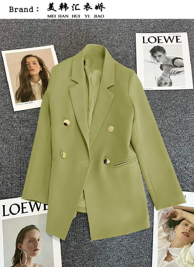 2023 Women's Elegant Single Button Blazer – Slim Fit Long Sleeve Office Jacket for Autumn & Winter