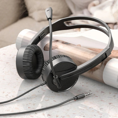 Lenovo Lecoo HT106 Wired Headset – 3.5mm Head-Mounted with Adjustable Mic for Calls, Online Teaching & Web Conferences