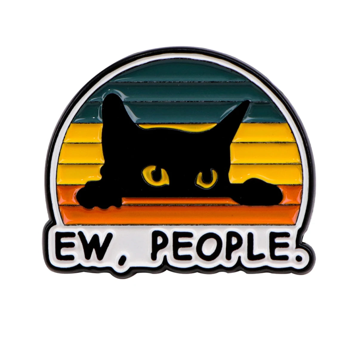 Funny Cat Enamel Pin Badge – EW, PEOPLE Cartoon Brooch for Women Men Lapel Collar Jewelry Gift