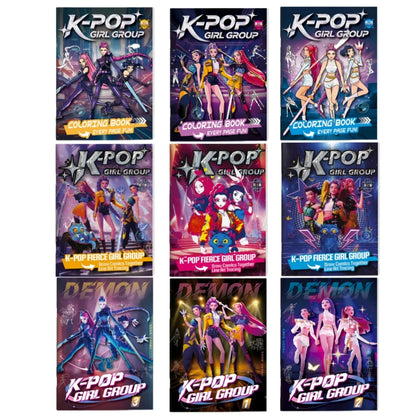 2025 KPop Demon Hunter Coloring Book – Line Drawing Picture Book, Painting Activity for Kids, Birthday Gift