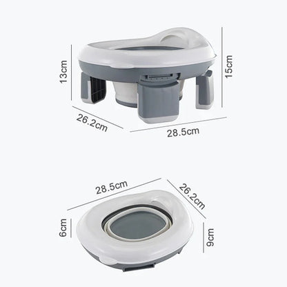 3-in-1 Foldable Travel Potty Seat - Portable Silicone Baby Toilet Trainer with Disposable Bags for Kids