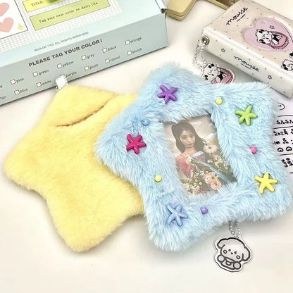 Cute Plush Photo Card Holder - Kpop Idol Bus Card Protector & Picture Album Case