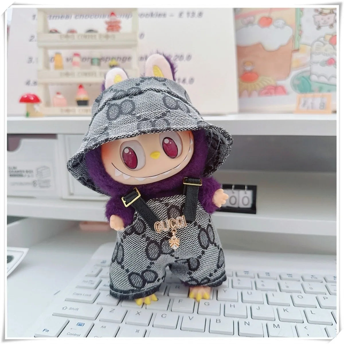 17cm Labubu II Mini Doll Clothes Set – Outfit, Hat, Bag & Shoes Accessories for Sitting Party Play
