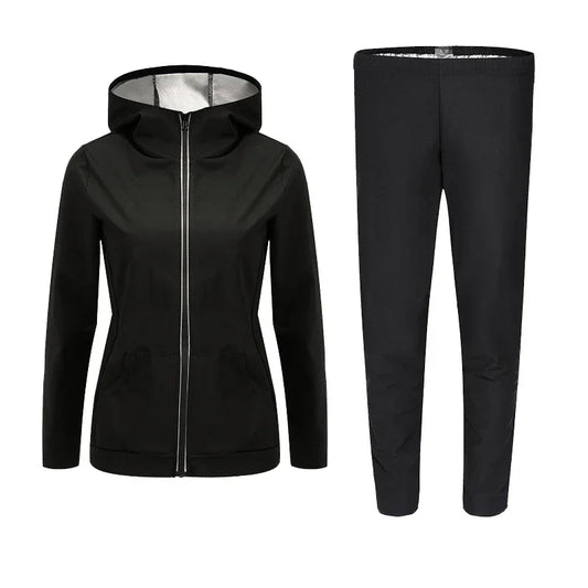 Women's Plus Size Sauna Suit — Gym Clothing Set for Weight Loss, Sweating & Slimming Activewear Tracksuit