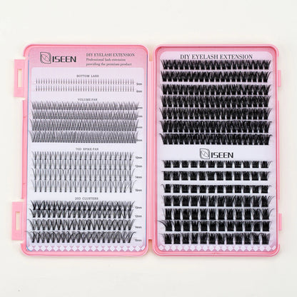 DIY Lash Extension Kit – Mix Individual Lash Clusters with Lash Bond & Seal, Includes Tweezers for Eyelash Extensions