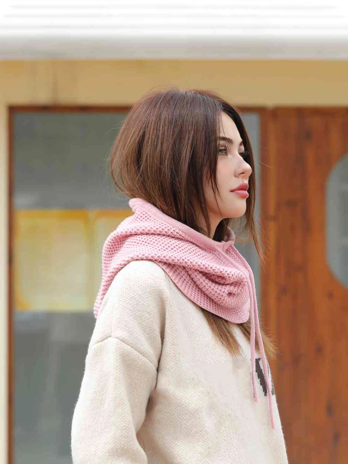 Women’s Winter Beanie Hat with Knit Balaclava – Neck Warmer & Ski Snow Scarf
