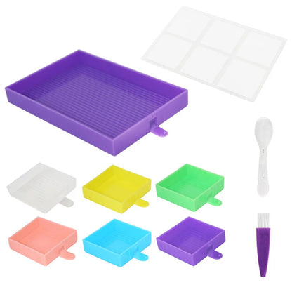 6-Slot Large Diamond Painting Tray with Cover – Storage Organizer for 5D Diamond Painting Tools & Drills