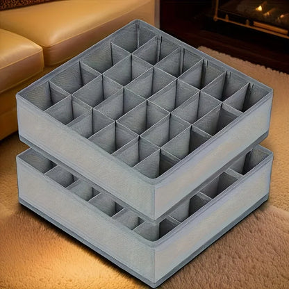 24-Compartment Foldable Drawer Organizer – Fabric Storage Box for Underwear, Socks & Ties Closet Organization System
