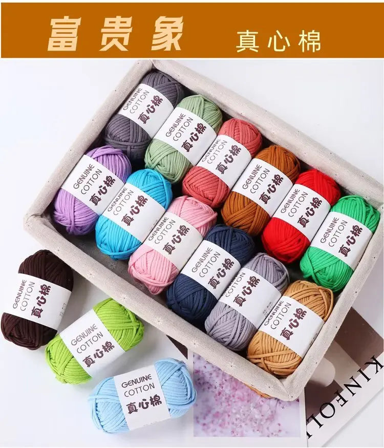 50g Genuine Cotton Yarn - Easy-to-Use Crochet Yarn for Beginners, Hand Knitting & DIY Projects (Scarves, Blankets, Hats, Clothes)
