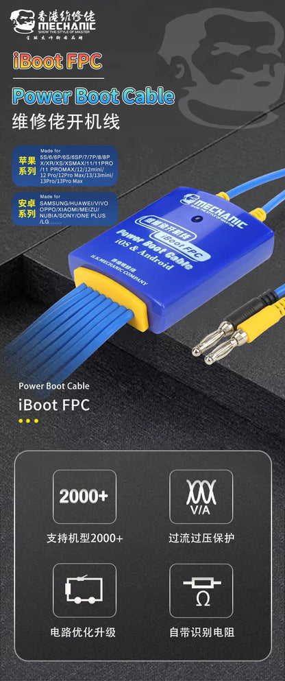 MECHANIC iBoot FPC AD MAX+ Pro Power Boot Cable – For iPhone 5S-15 Pro Max, Samsung, Huawei, Xiaomi Power Supply Test Tool