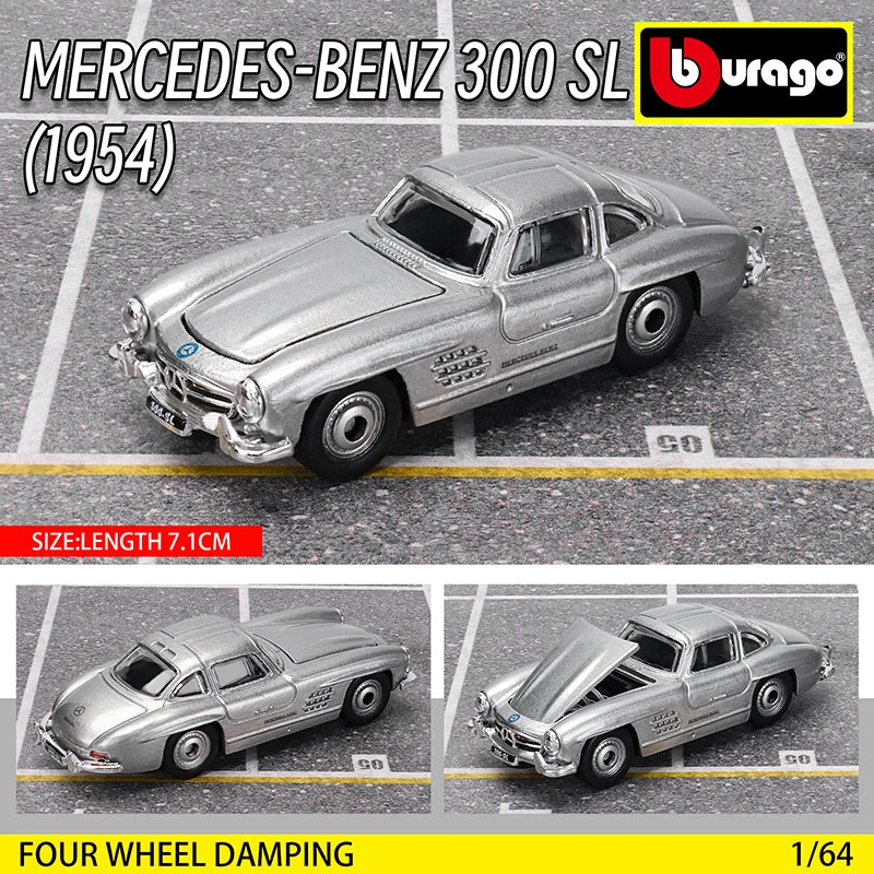 Bburago 1:64 Car Model Collection — Golf GT 2017, Mustang Shelby GT500, Ferrari, Benz & Volkswagen, Kids Xmas Gift Toys for Boys