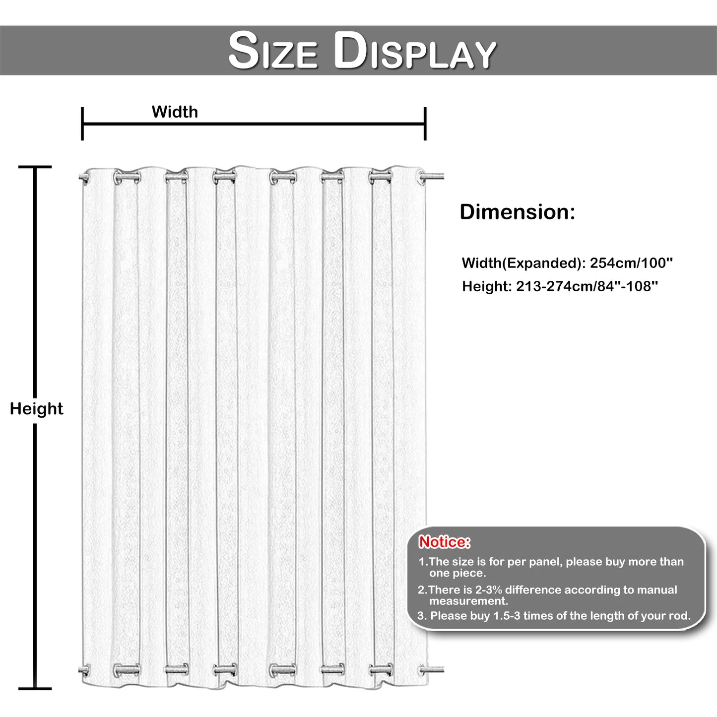 Extra Large Blackout Windproof Outdoor Curtains - Waterproof Patio Thermal Drapes with Eyelets & Grommets - Ideal for Garden Privacy