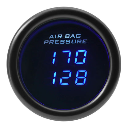 Triple Dual Display Air Pressure Gauge – LED Digital Suspension Gauge 0-220 PSI with 1/8 NPT Sensors for Car