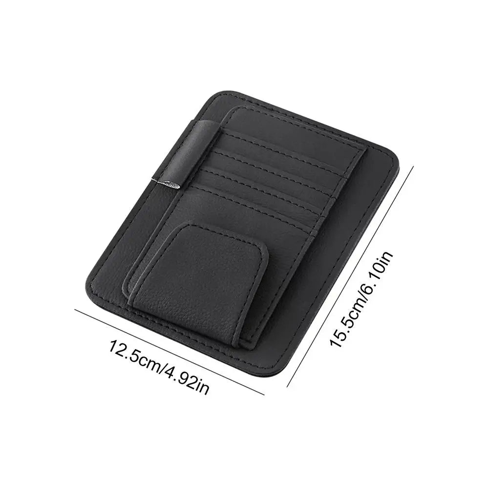 Car Sun Visor Organizer – Multi-Pocket Sunglasses & Business Card Holder, Auto Interior Accessory