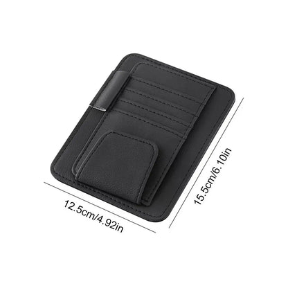 Car Sun Visor Organizer – Multi-Pocket Sunglasses & Business Card Holder, Auto Interior Accessory