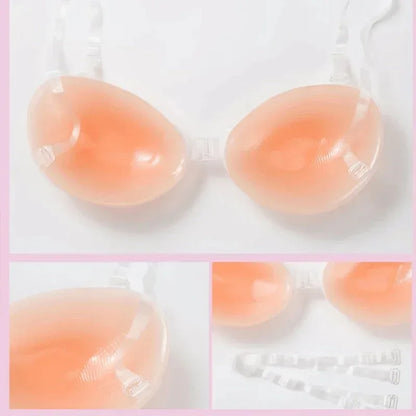 Silicone Invisible Push-Up Bra – Backless Strapless Breast Enhancer, Sticky Adhesive for Women, Perfect for Wedding & Bikini