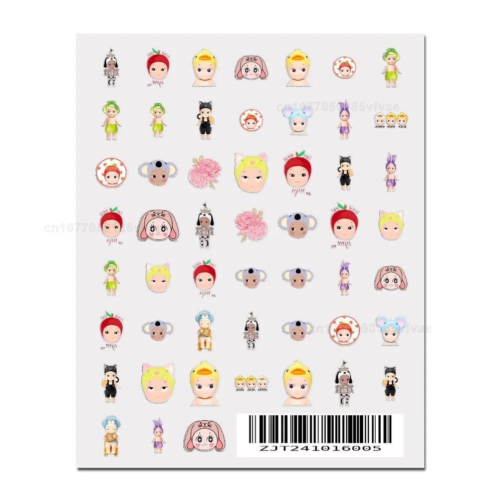 S-Sonnies Angels 3D Nail Art Stickers - Cartoon Adhesive Decal Stickers for Manicure & Nail Parts