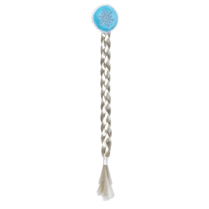 Girls Elsa Cosplay Headband - Snowflake Crown & Braid Hair Accessory, Princess Bow Hair Ornament