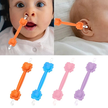 Baby Ear and Nose Cleaning Kit – Double-Headed Soft Silicone Wax Picks and Cleaning Tweezers