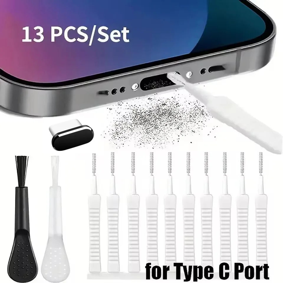 Phone Cleaning Kit - Speaker & Charging Port Dust Removal Brush for iPhone, Samsung & Xiaomi