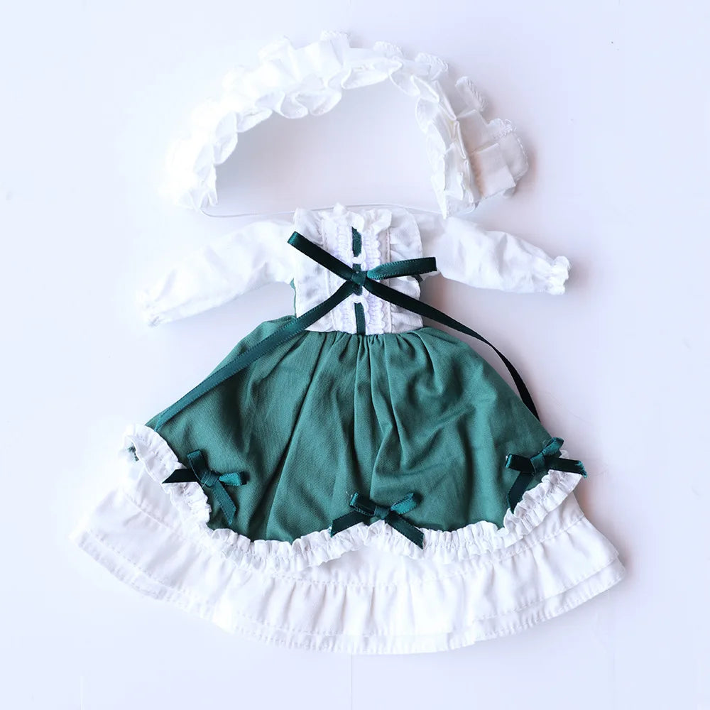 Blythe Doll Clothes – Wine Red & White Princess Dress with Lace for YMY, Licca, Azone OB24/OB27 Dolls