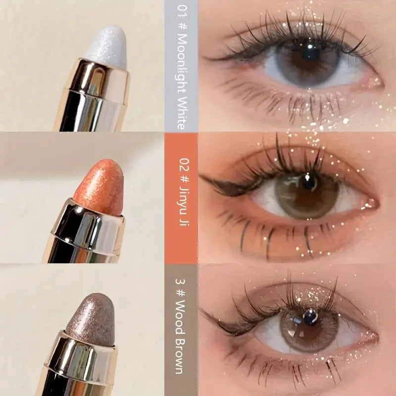 Double-Sided Eyeshadow Stick & Highlighter Pen – Pearly Glitter & Matte Finish Brightening Makeup Tool