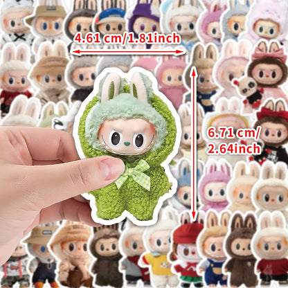 50pcs Cute Labubu Doll Graffiti Stickers 4x7cm – Skateboard, Suitcase, Guitar Decor Party Favor Gift for Kids   2/2