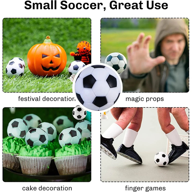 3.2cm Mini Foosball Balls – 6pcs Black & White Table Soccer Replacement Balls for Kids Games & Decor