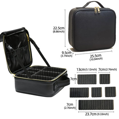 New PU Leather Cosmetic Bag for Women – Multi-Functional Portable Travel Makeup Storage Case
