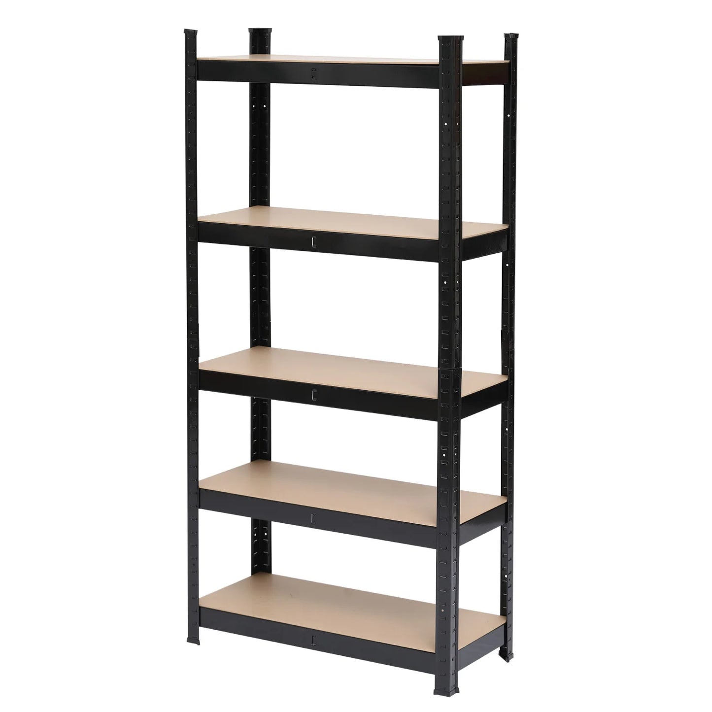 5-Tier Heavy Duty Metal Shelving Rack – Black Garage Storage Shelf Unit