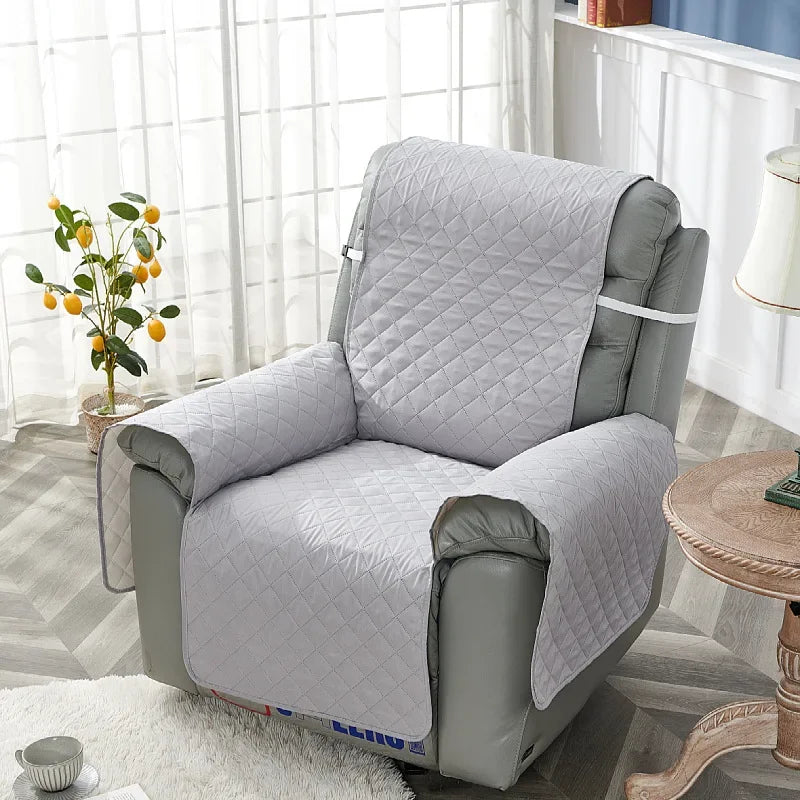Anti-Slip Recliner Chair Cover – Quilted Solid Color Seat Slipcover, Anti-Wear Armchair Cushion for Living Room Home
