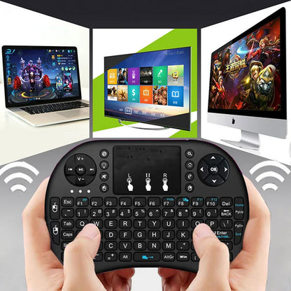 2.4G Air Mouse Remote — Colorful Backlight Touchpad Keyboard for Android TV Box & PC I8 Mini Wireless