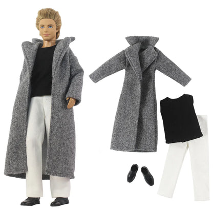 12" Ken Doll Clothes — Woolen Overcoat Outfit with Multiple Styles to Choose From