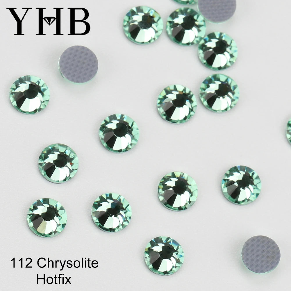 YHB 101-127 Hotfix Crystal Rhinestones - Glitter Glass Flatback Gems for Bags, Shoes, Garments, Phone & Nail Art DIY
