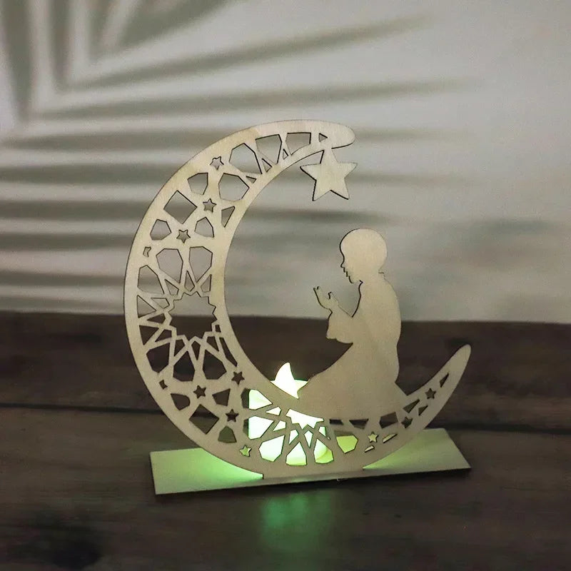 Mubarak Moon Castle Table Ornaments - 2024 Ramadan and Eid Al Adha Home Decoration for Islamic Festivals