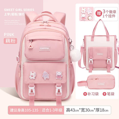 Girls’ School Backpack Set – Kawaii Water-Resistant Bookbags for Elementary Kids, Primary School Bag