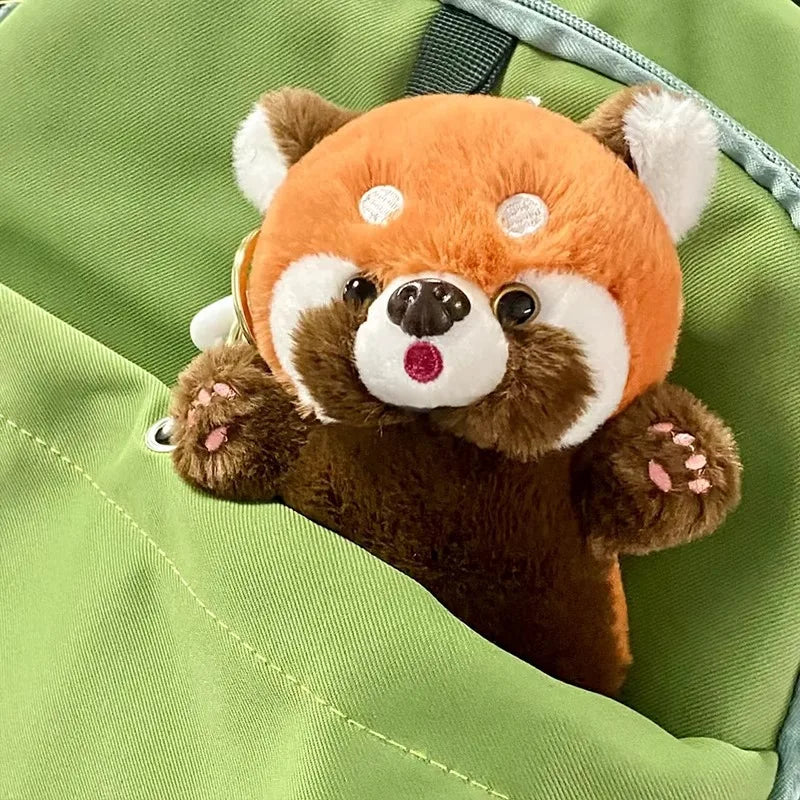 Yupsk Red Panda Plush Keychain - Cute Cartoon Stuffed Animal Pendant for Backpacks and Gifts